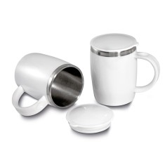 Caneca em Plástico e Inox 400ml Personalizada