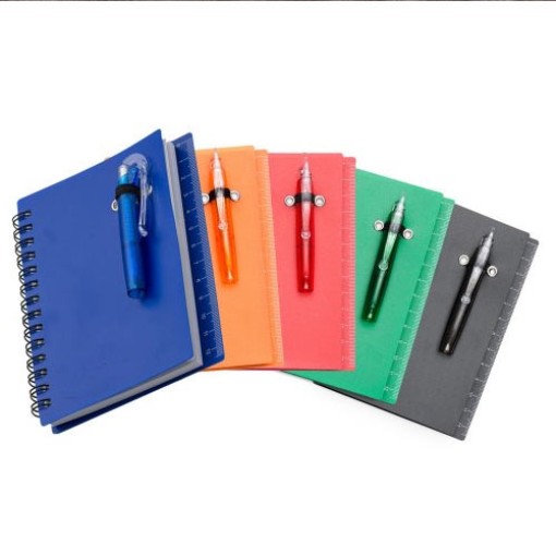 Bloco de Anotação com Capa de Acrílico Wire-o e Caneta