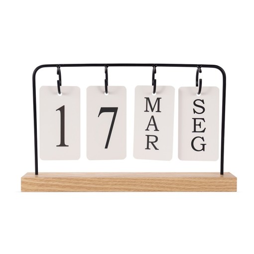 Calendário Madeira com Alça Metal Personalizado