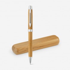 Caneta de Bambu Com Estojo Personalizada