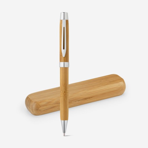 Caneta de Bambu Com Estojo Personalizada