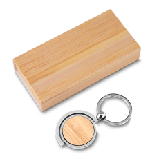 Chaveiro em Metal e Bambu Personalizado