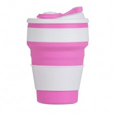 Copo Sanfonado de Silicone Personalizado Para Outubro Rosa