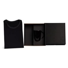 Kit Caneca Em Cerâmica Preta E Camiseta - 2 Pçs - Tam. M Personalizado 