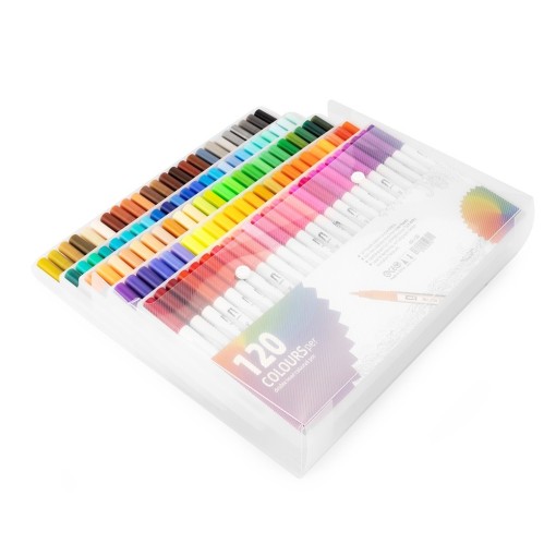 Kit Canetinhas Ponta Dupla Com 120 Cores Promocional