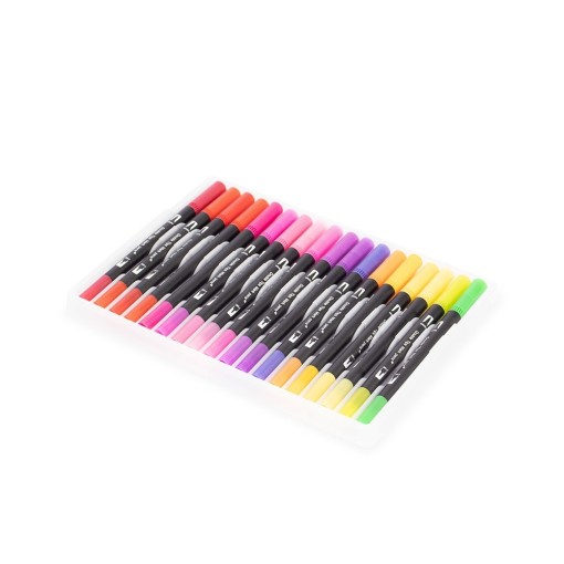 Kit Canetinhas Ponta Dupla Com 24 Cores Personalizado