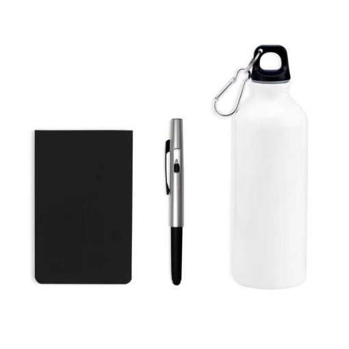 Kit Com Squeeze, Caneta E Bloco - 3 Pçs Personalizado