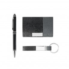 Kit de Porta Cartões, Chaveiro e Esferográfica Personalizado