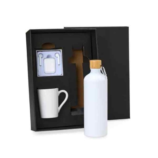 Kit Garrafa, Caneca E Fone Bluetooth - 3 Pçs Personalizado 