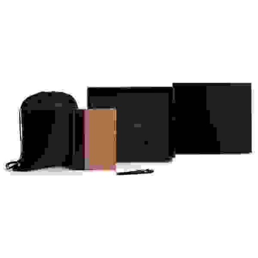 Kit Mochila, Caderno E Caneta - Preto - 3 Pçs Personalizado
