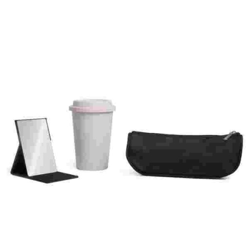 Kit Necessaire, Copo C/ Tampa E Espelho Personalizado