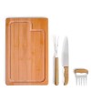 Kit Para Churrasco Em Bambu / Madeira / Inox - 4 Peças Personalizado