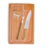 Kit Para Churrasco Em Bambu / Madeira / Inox - 4 Peças Personalizado