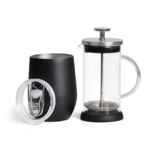 Kit Prensa Francesa e Copo Térmico 2 Peças Personalizado