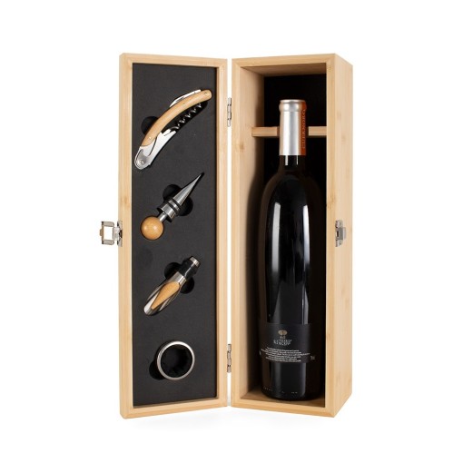 Kit Vinho Bambu 4 Peças Personalizado