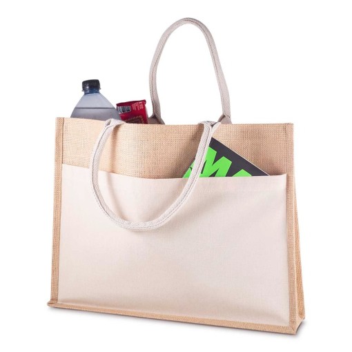 Sacola em Algodão Cru e Juta Personalizada