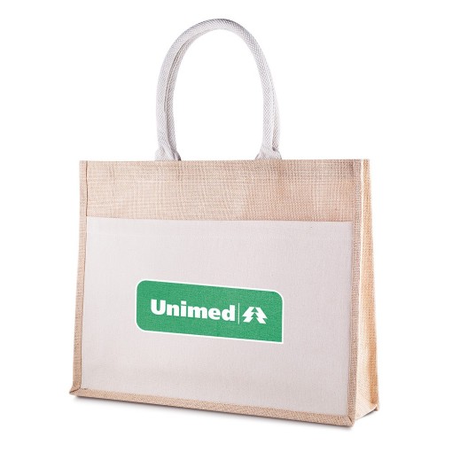 Sacola em Algodão Cru e Juta Personalizada