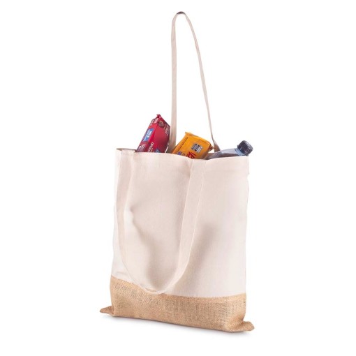 Sacola em Algodão Cru e Juta Promocional