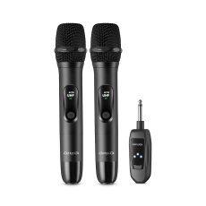 Microfone Sem Fio AIWA AWS-MIC-01 Wireless Bivolt Preto